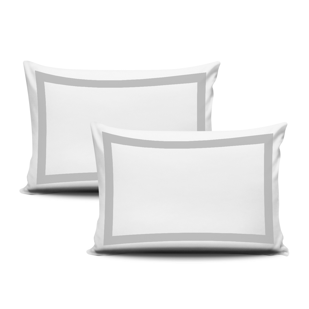 Gray border Pillow cases 100% Egyptian Cotton